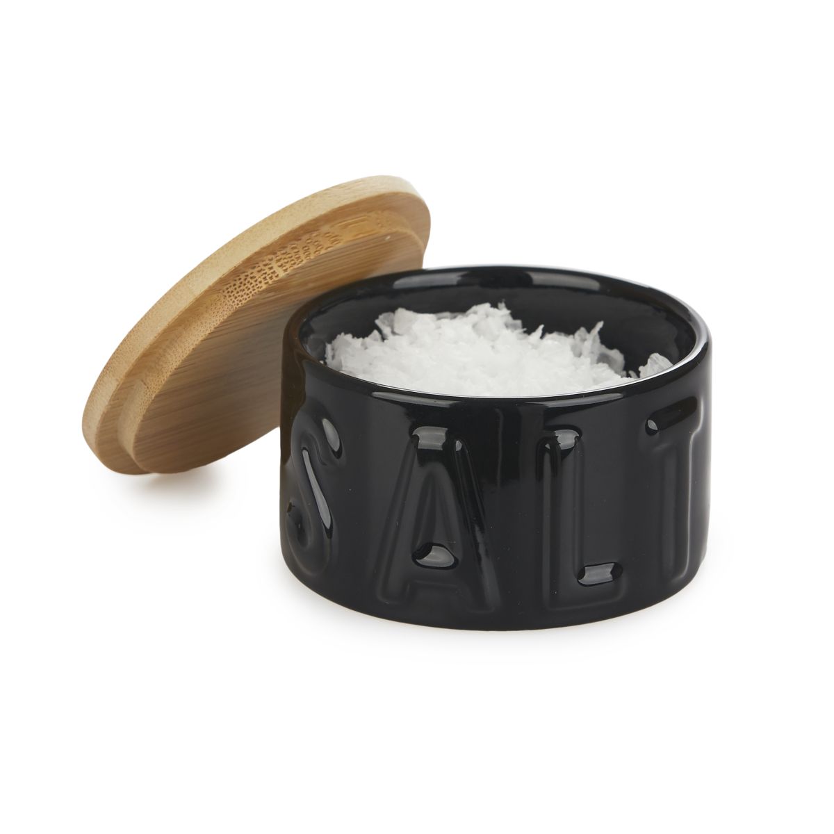 Salière fleur de sel noir céramique 