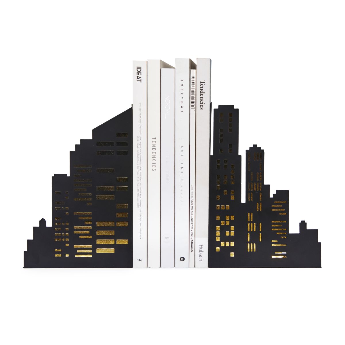 Serre-livres Skyline avec lumière Noir