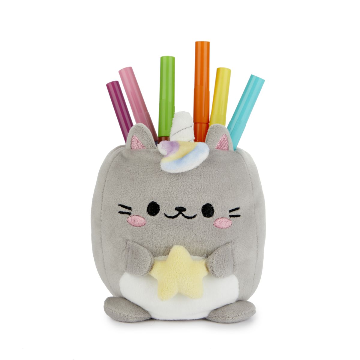 Pot à crayons Fluffy Kawaii starry gris