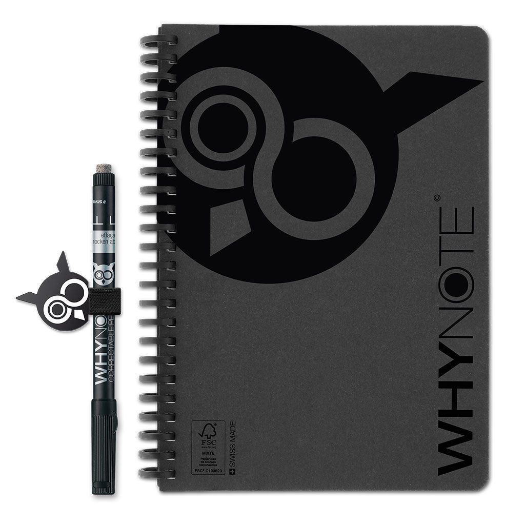 Bloc-notes effaçable A5 Noir