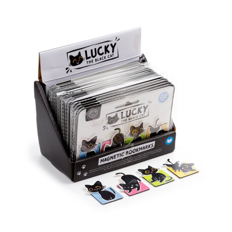 Marque-pages magnétiques Lucky le chat noir  
