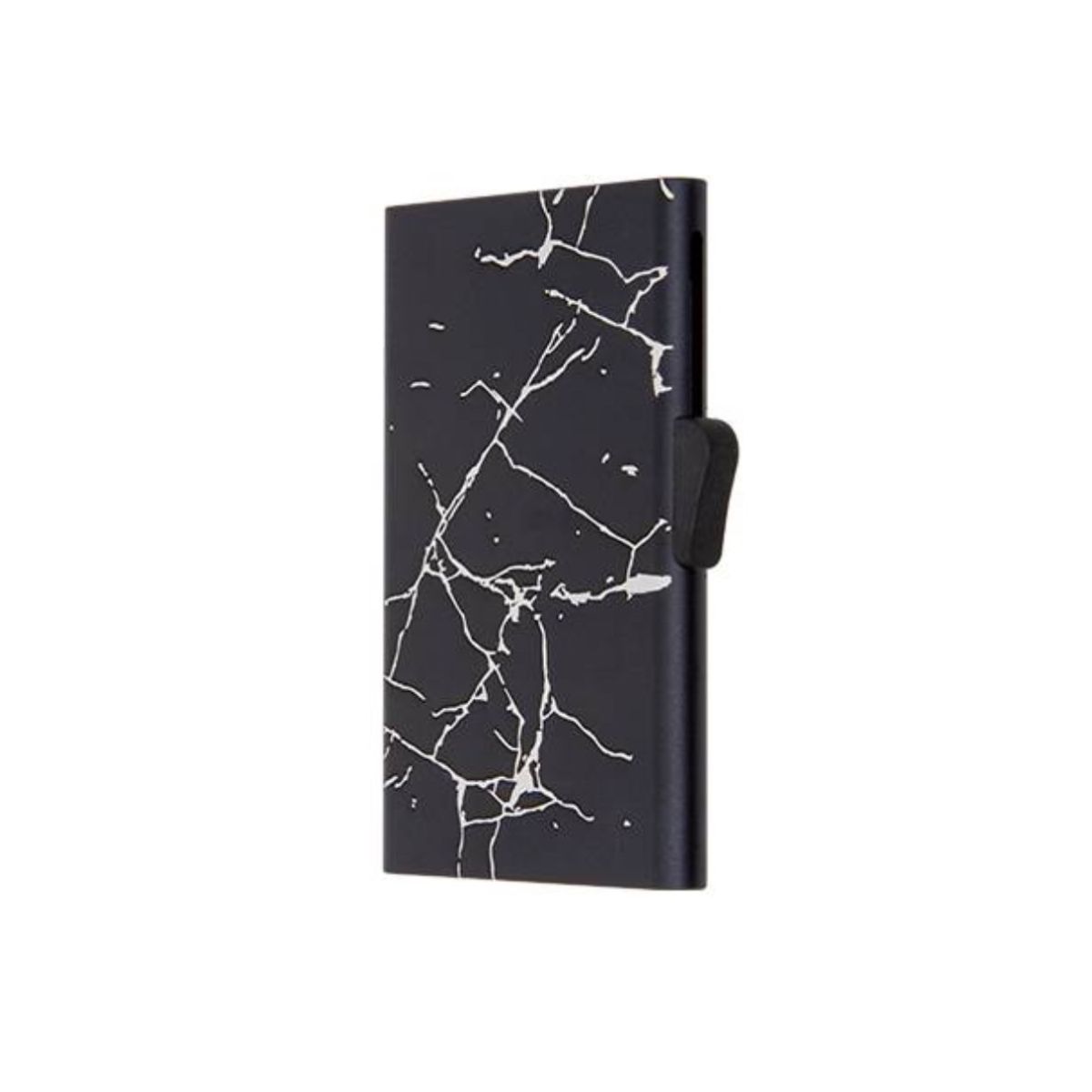 Porte-Cartes en Aluminium Marbré Noir 