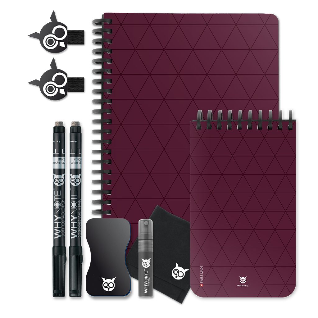 Set de Papeterie Whynote 7 pièces Burgundy Tie