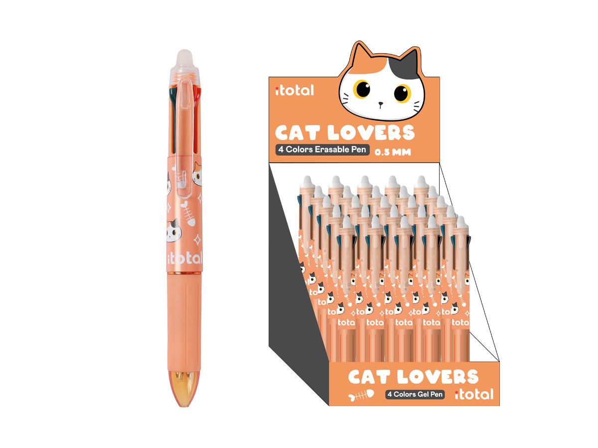 Stylos effaçables 4 en 1 Chat  Stylo effaçable 4 en 1 Chat