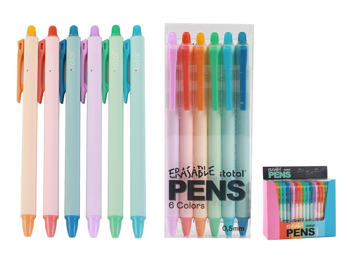 Stylos effaçables Set de 6 couleurs