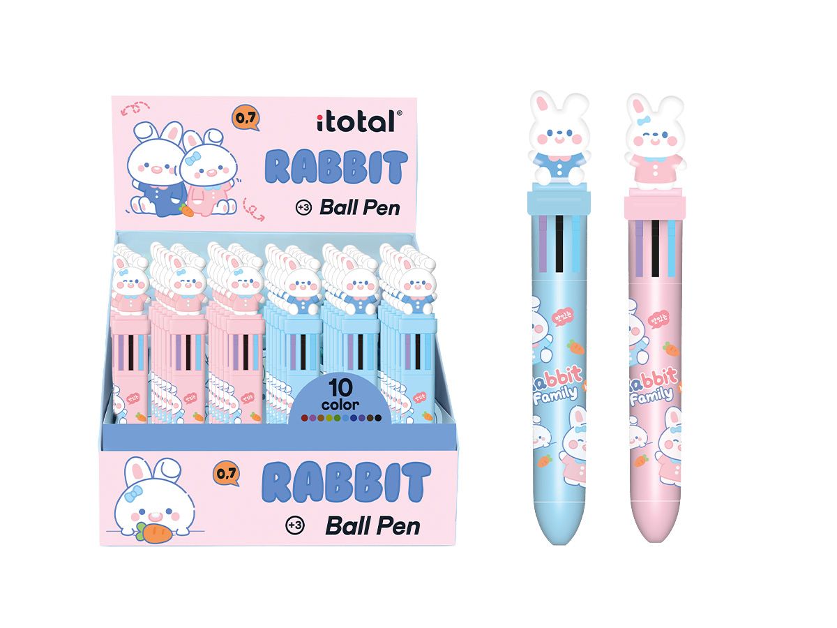 Stylos Multicolors Rabbit Rose et Bleu