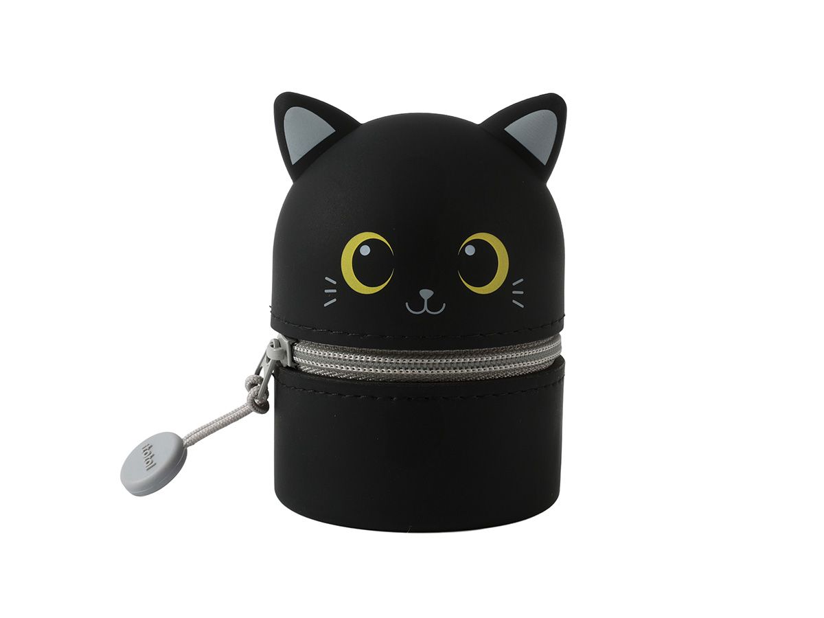 Trousse en silicone mini Chat noir