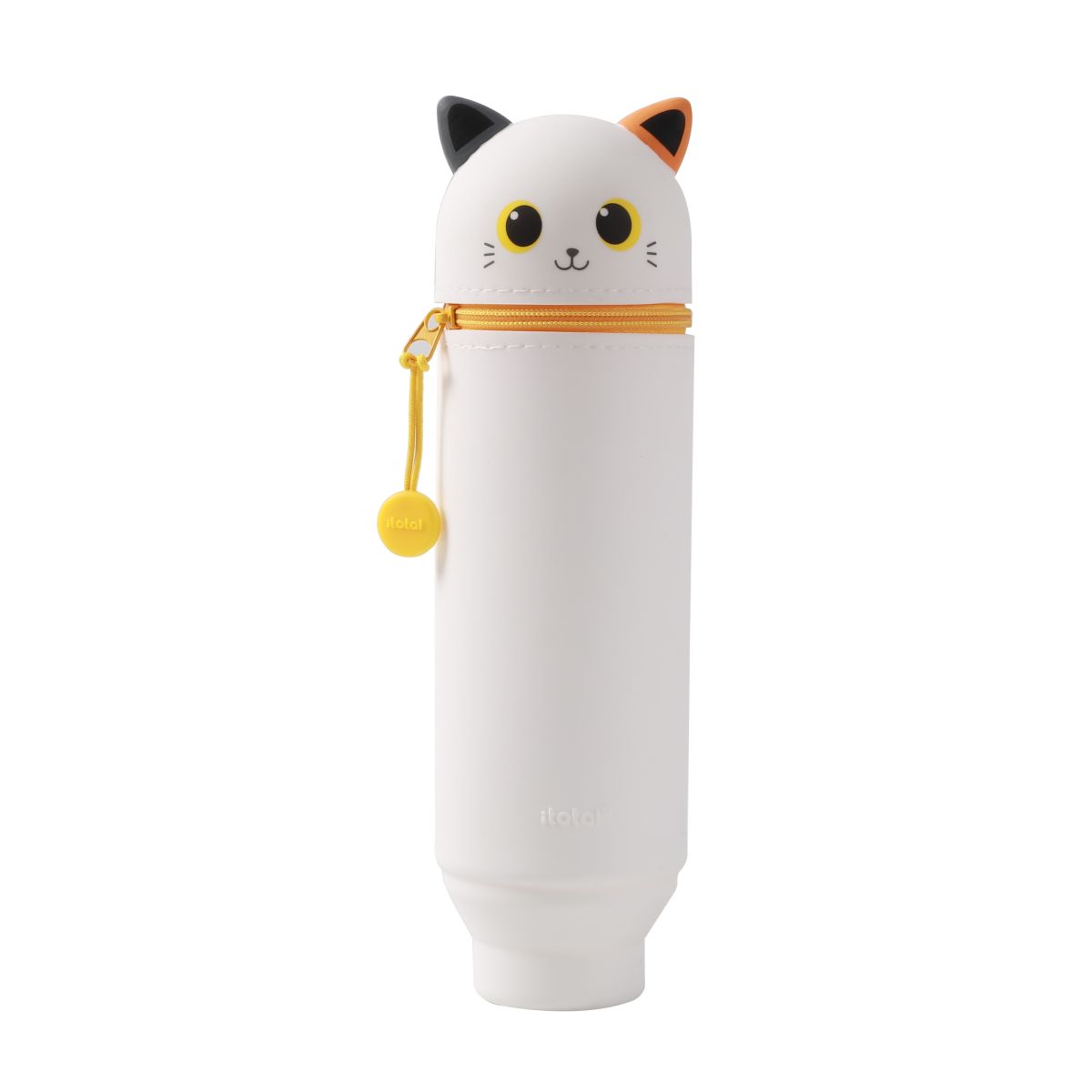 Trousse en silicone Chat  blanc & orange