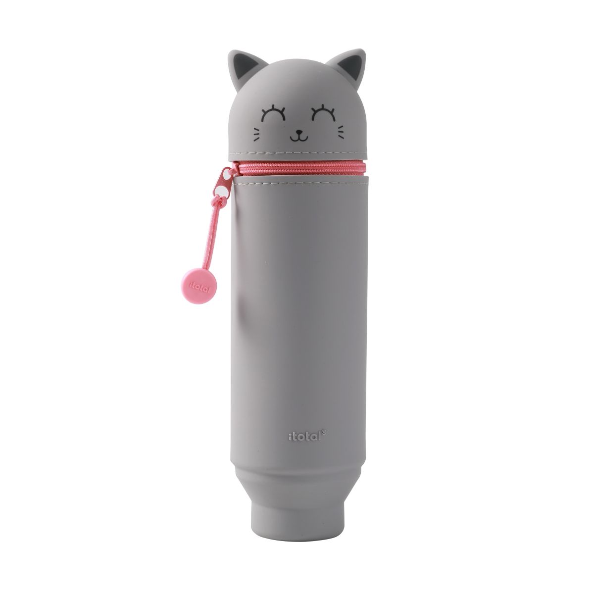 Trousse en silicone Chat  gris