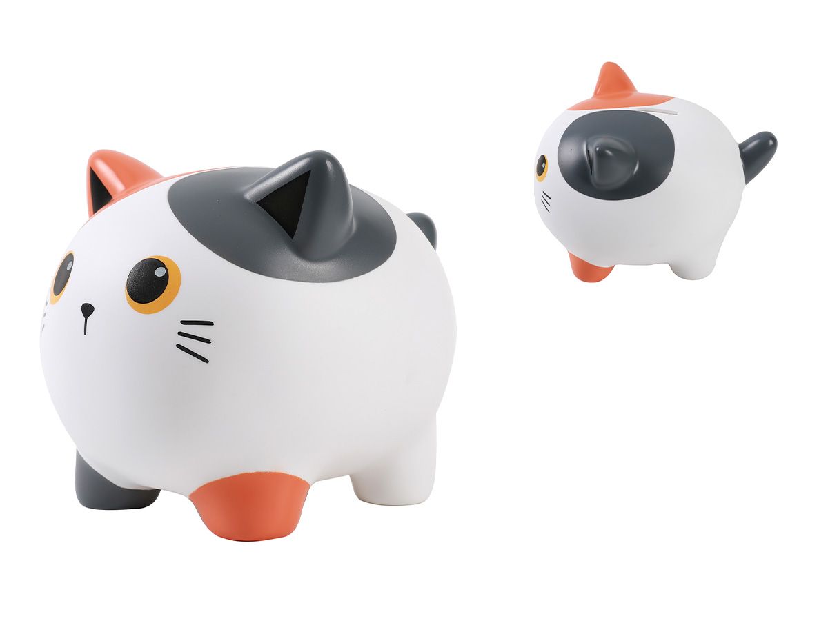 Tirelire Chat blanc & orange