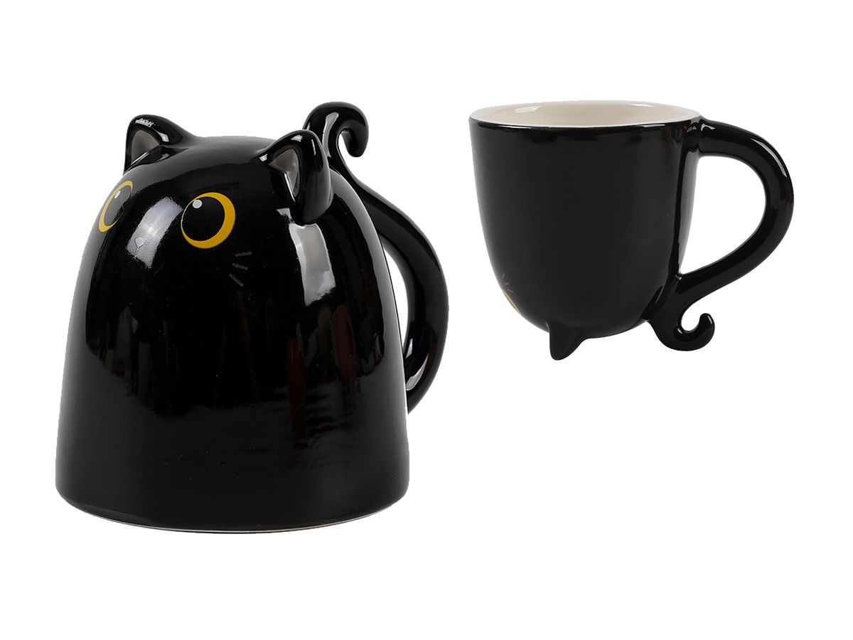 Tasse en céramique Up &amp; Down chats 300ml noir