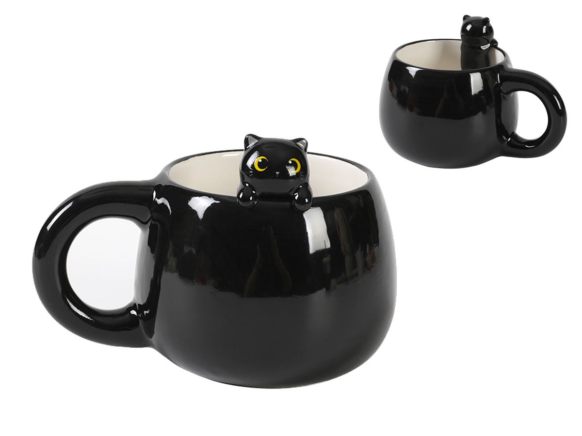 Tasse en céramique Charm 450ml Chat noir
