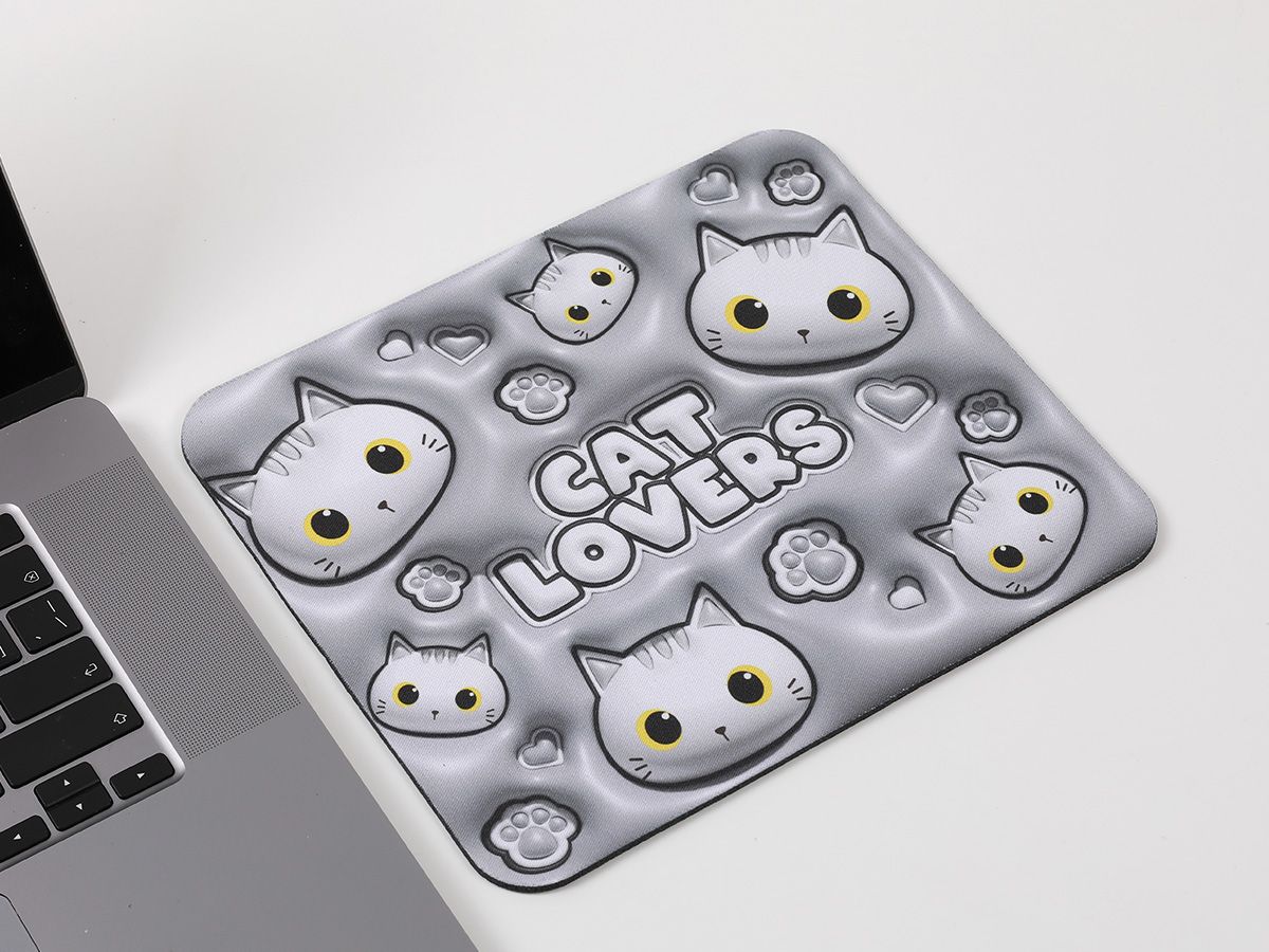 Tapis de souris chat blanc