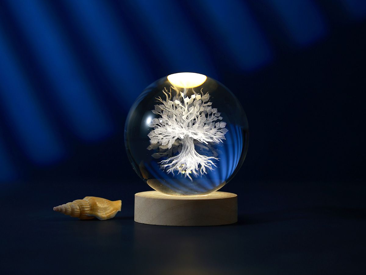 LAMPE LED Crystal Ball Arbre de vie 
