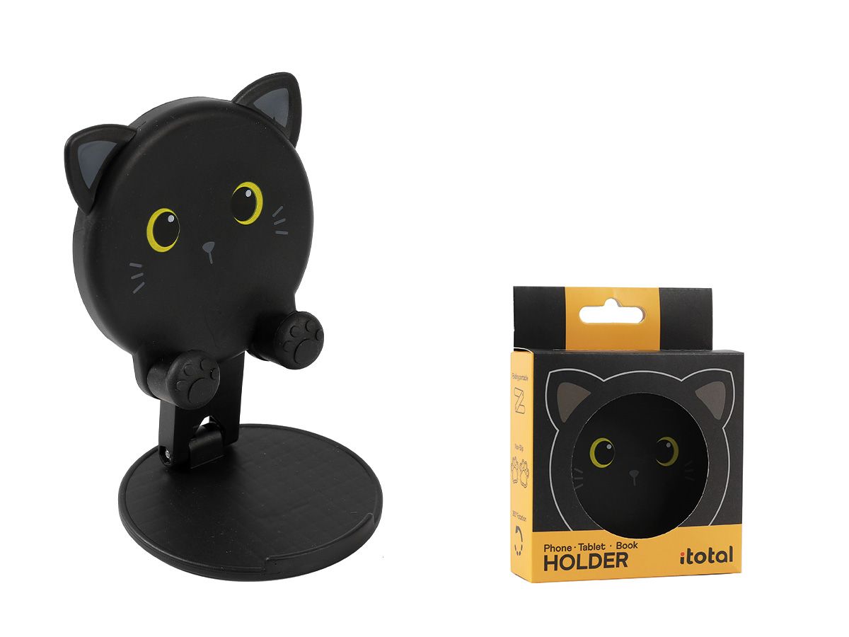 Support pour téléphone, tablette &amp; livre Chat Noir