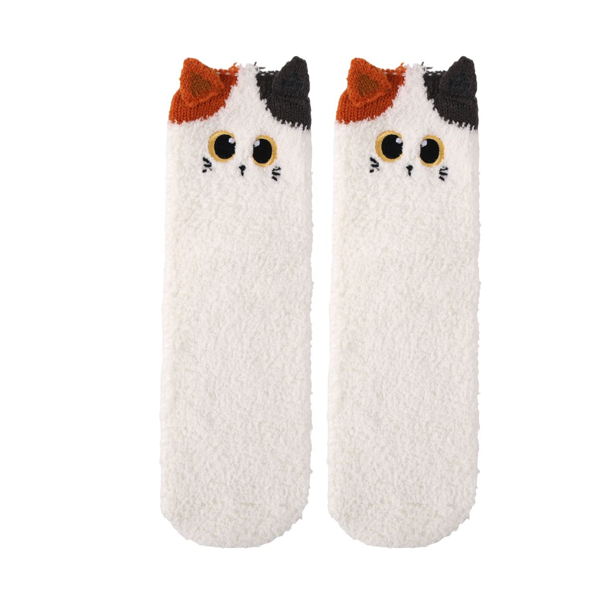 Chaussettes chaudes Chat blanc & orange  
