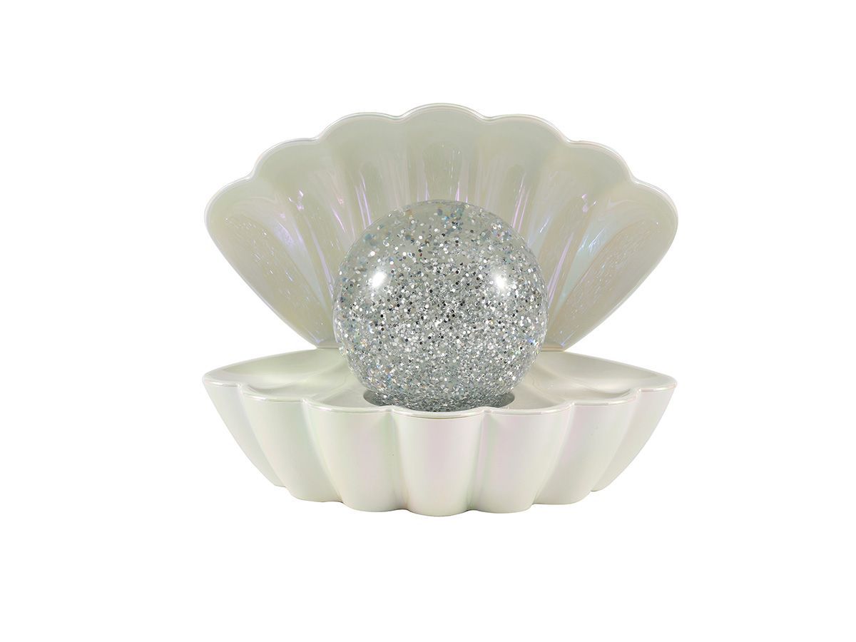 Lampe coquillage avec changement de couleurs Blanc perle