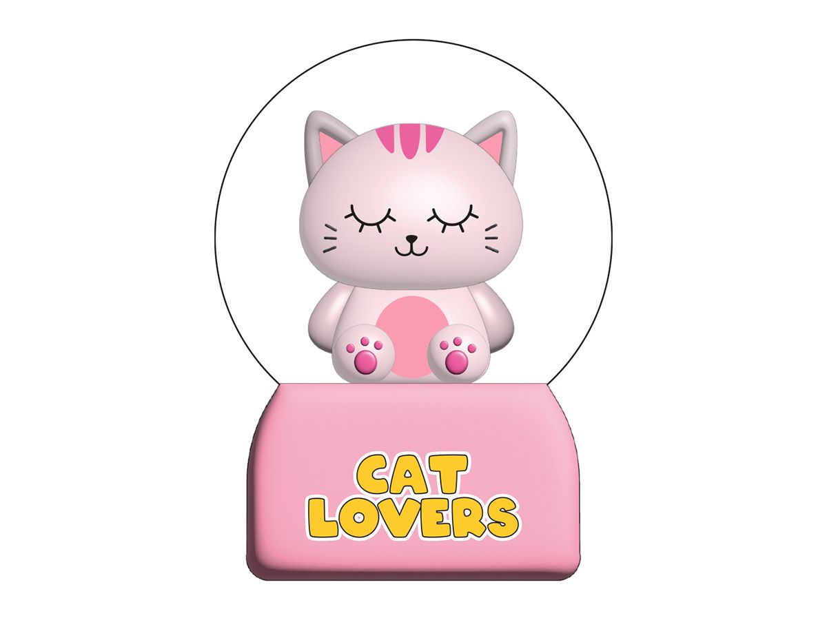 Boule à neige Chat Chat rose