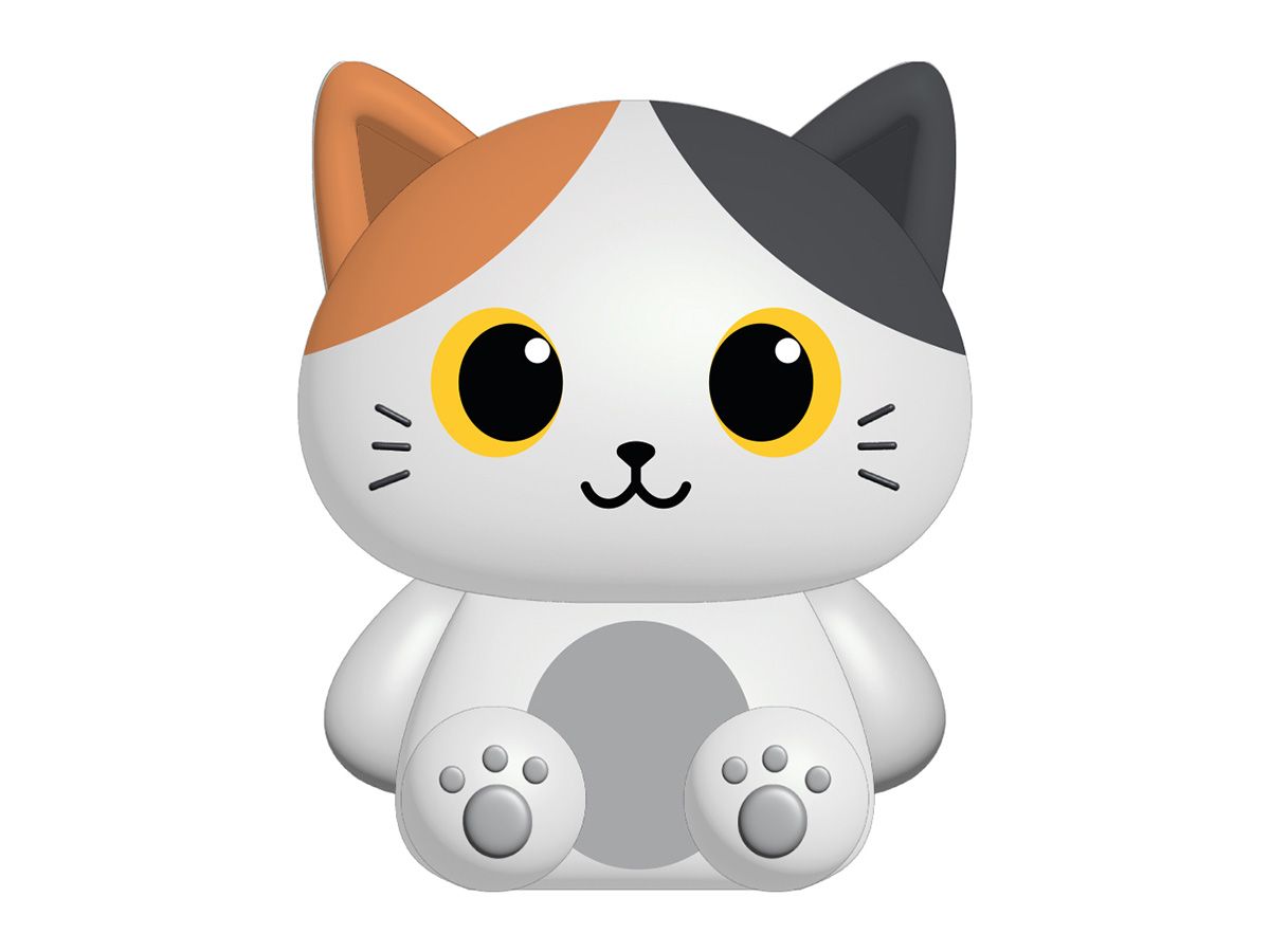 Lampe de nuit Chat Blanc & Orange