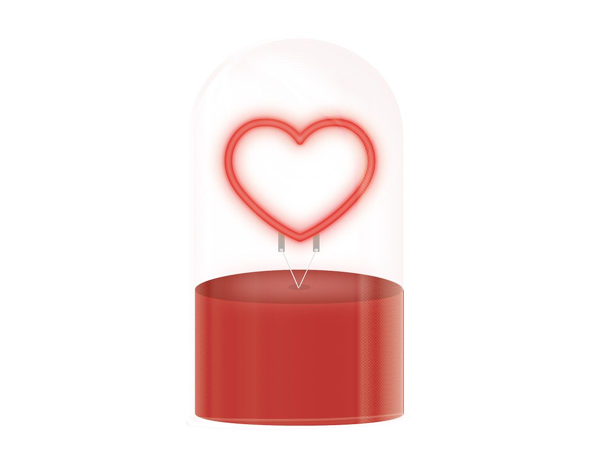 LAMPE LED Lampe Dôme en verre Heart 