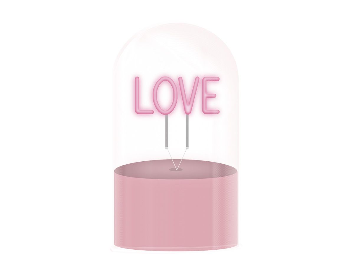 LAMPE LED Lampe Dôme en Verre Love 