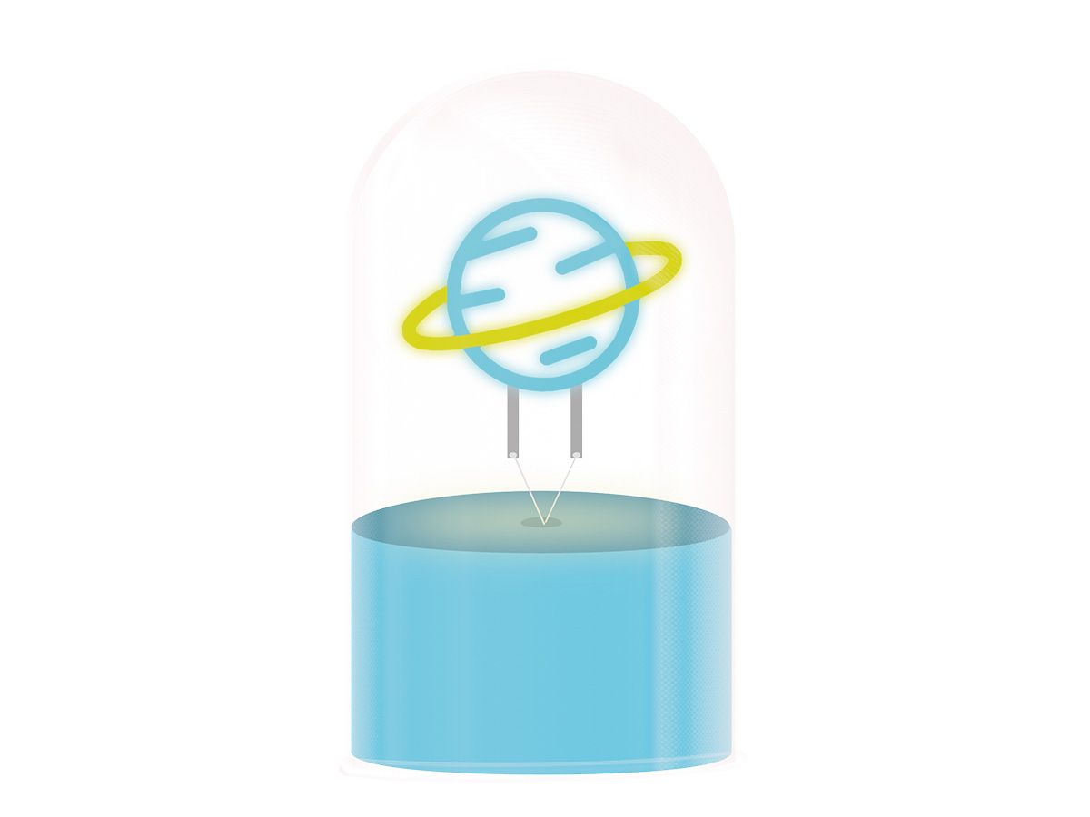 LAMPE LED Lampe Dôme en verre Saturn 