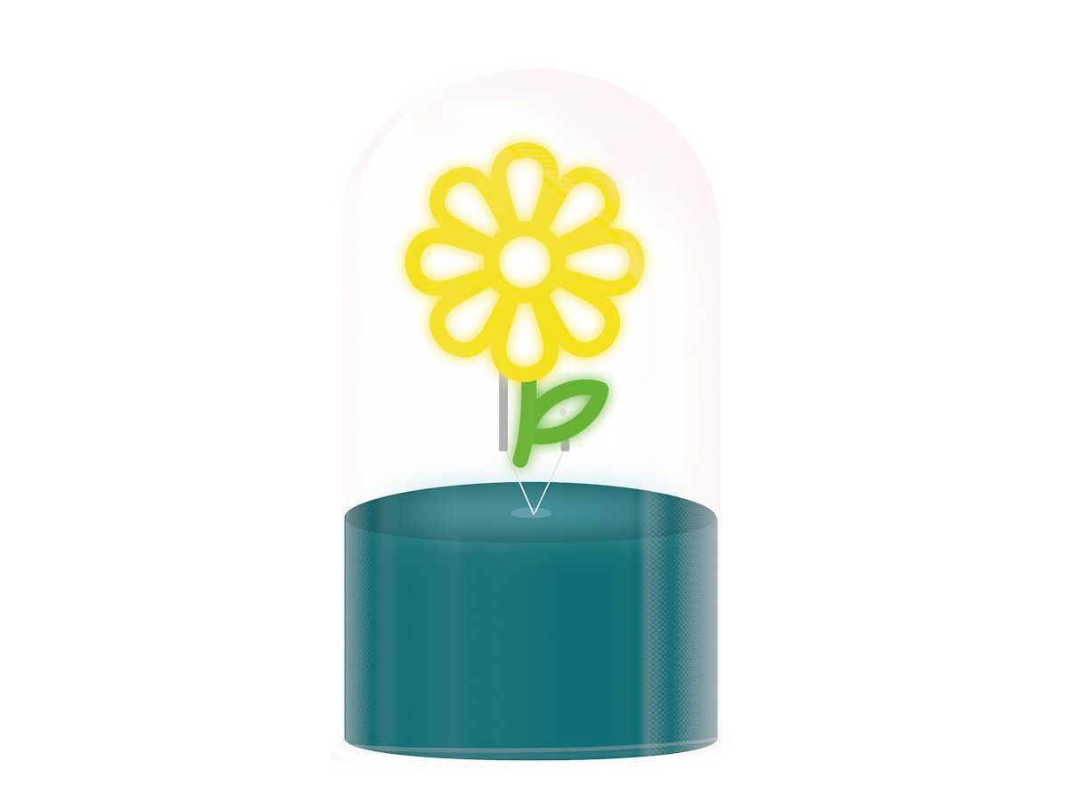 LAMPE LED Lampe Dôme en verre Flower 