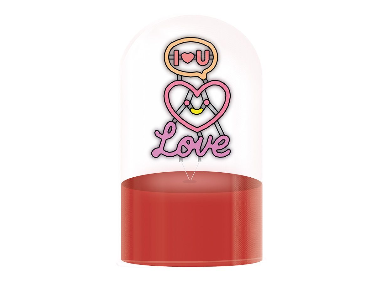 LAMPE LED Lampe dôme en verre Love 
