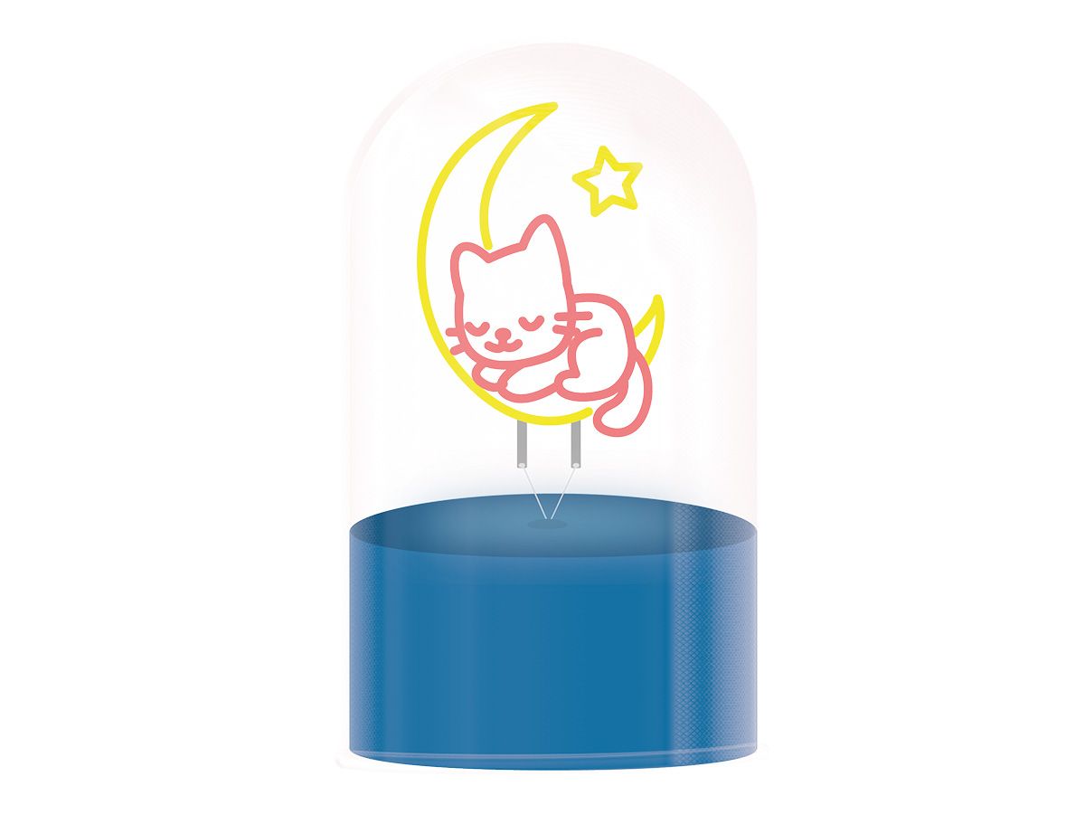 LAMPE LED Lampe dôme en verre Sleepy Cat 
