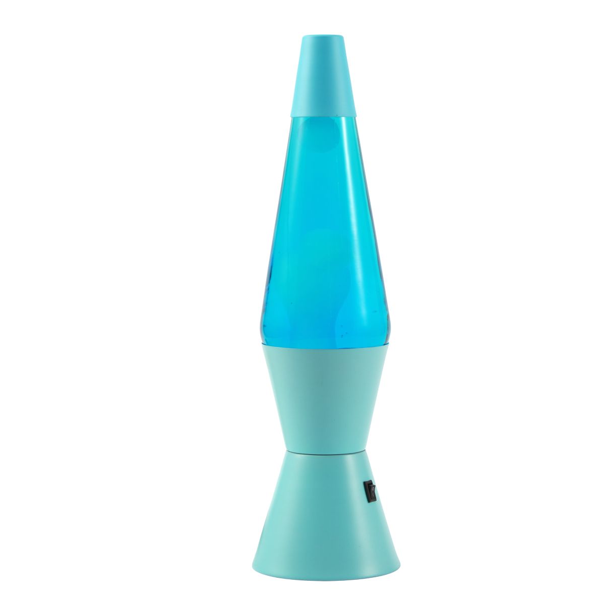 Lampe Lave Led base turquoise - Bleu clair & Blanc 