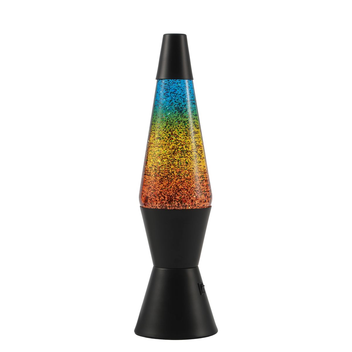 Lampe Lave Led base noire - Glitter Multicolor 
