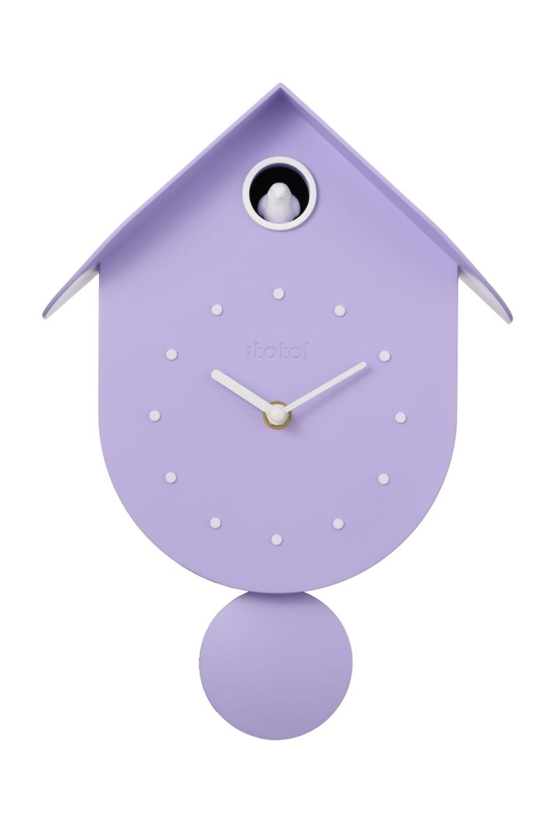 Horloge murale - Coucou Violet pastel
