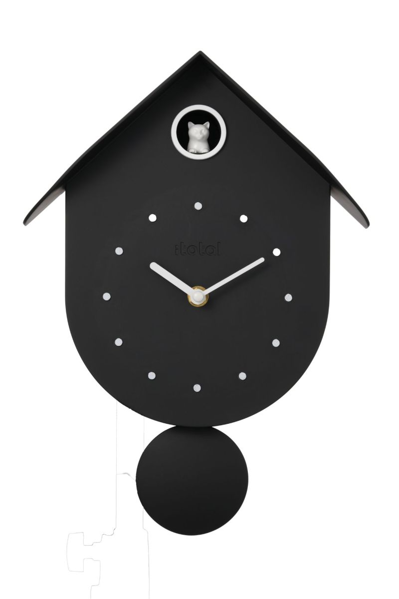 Horloge murale Coucou noir Chat