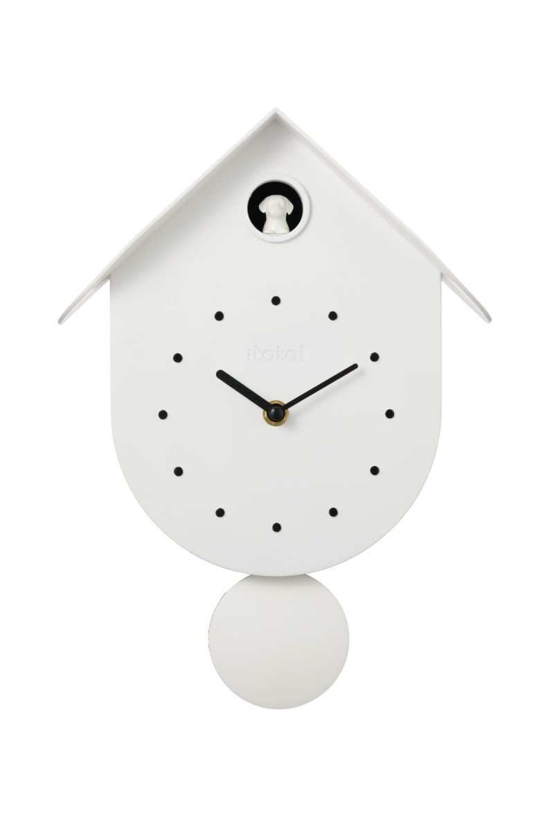 Horloge murale - Coucou blanc - Chien 