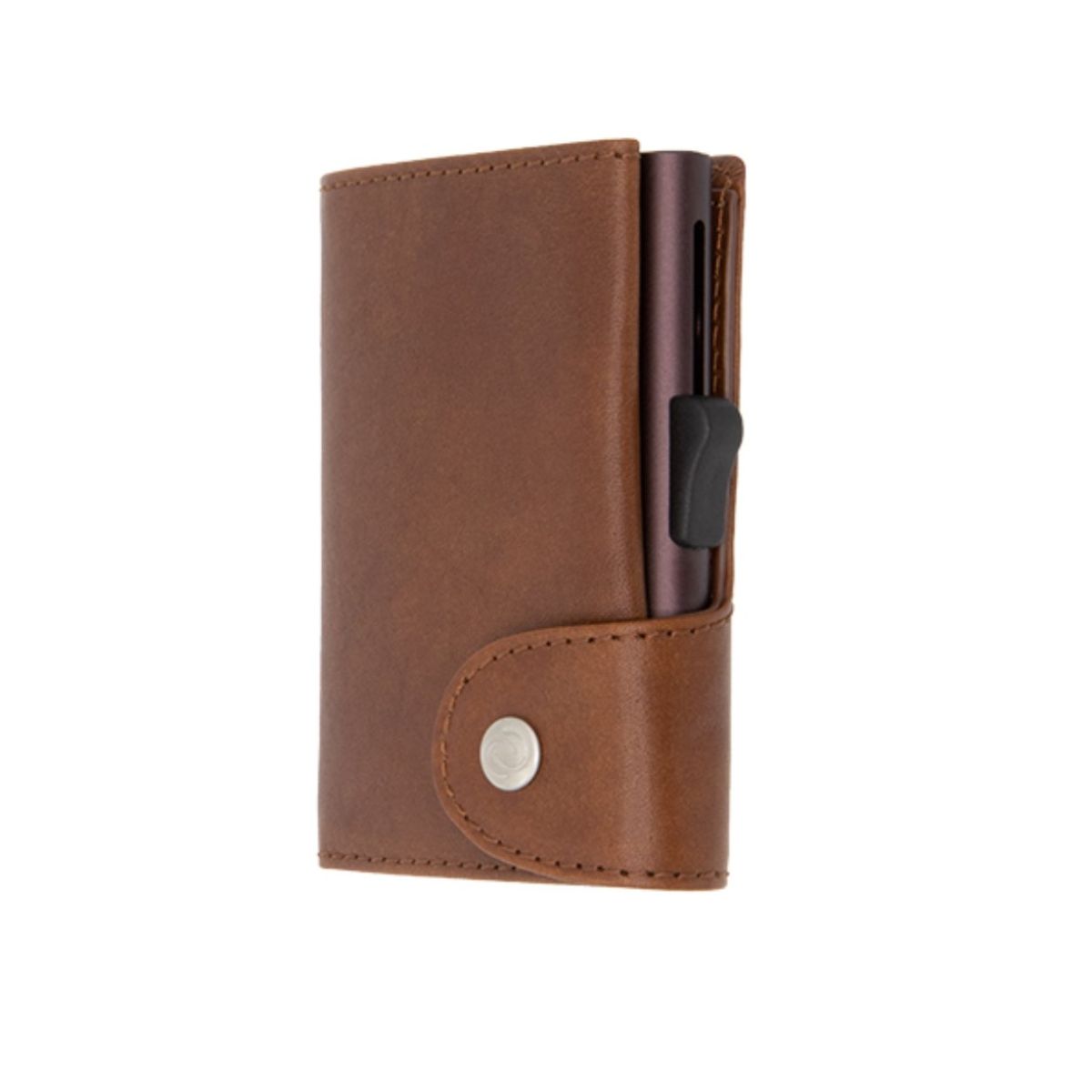 Porte-cartes XL RFID cuir végétal Gun / Brun Boîtier Brun 