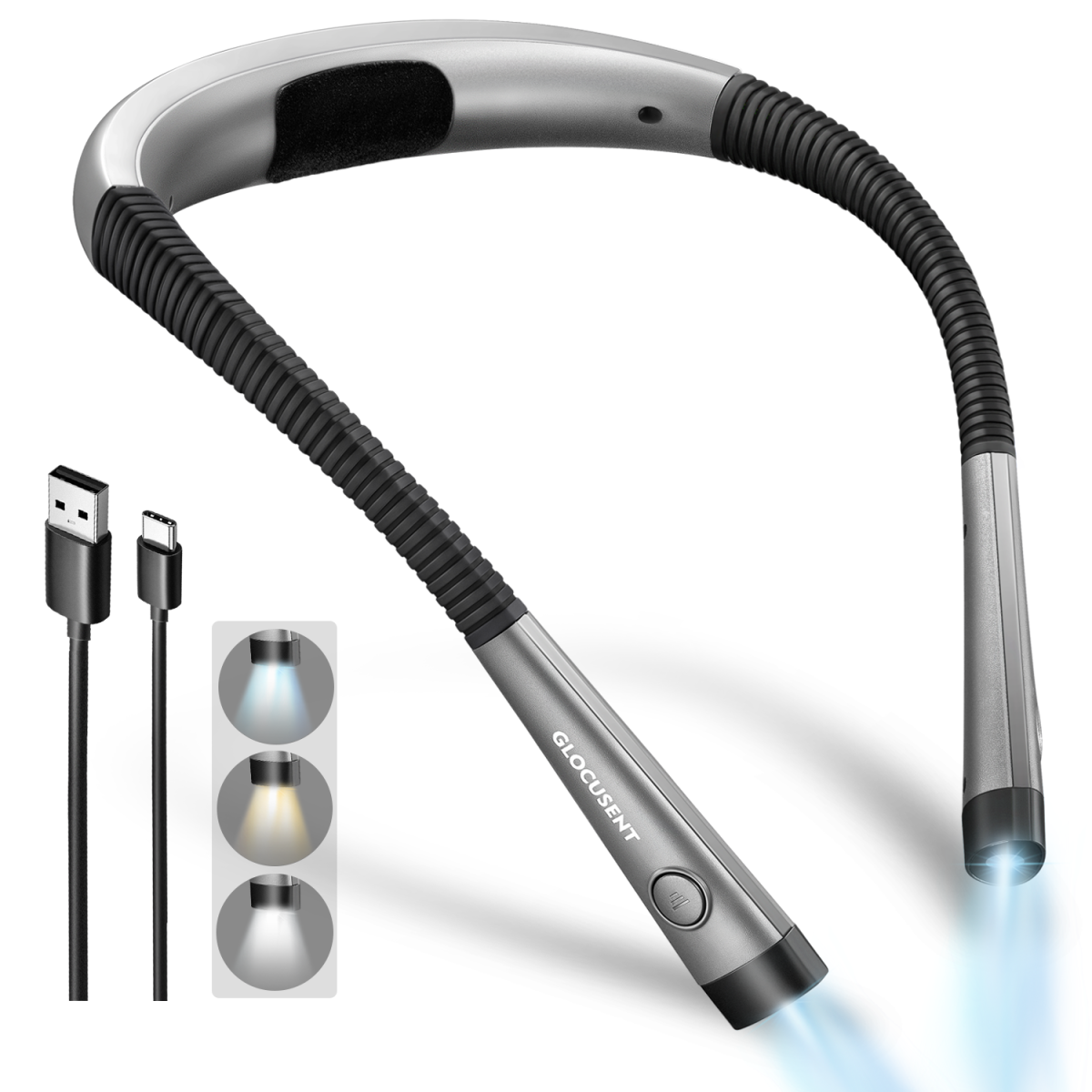 Lampe de lecture de cou Gris