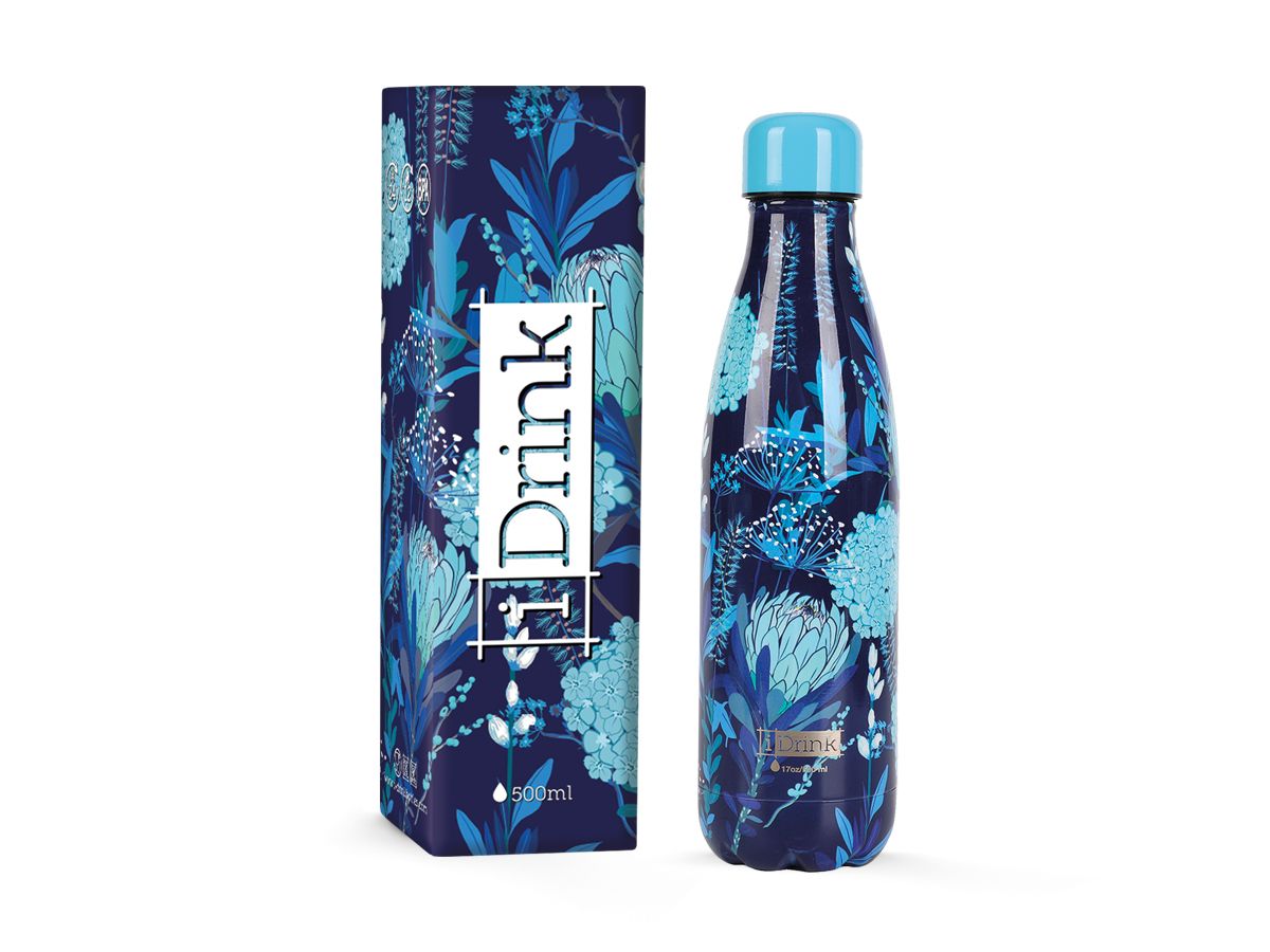 Bouteille Graphics 500ml Blue Flowers