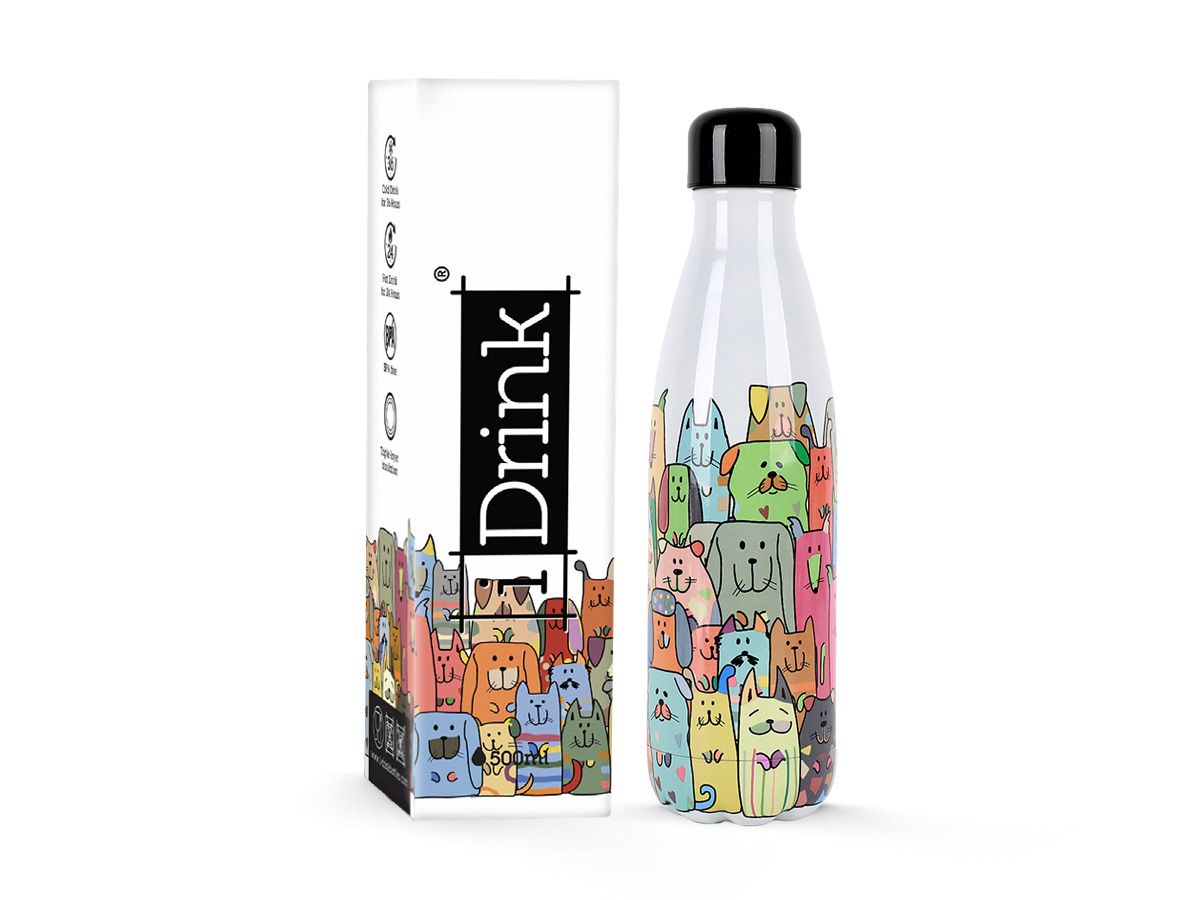 Bouteille 500ml Graphics Stay Pawsitive