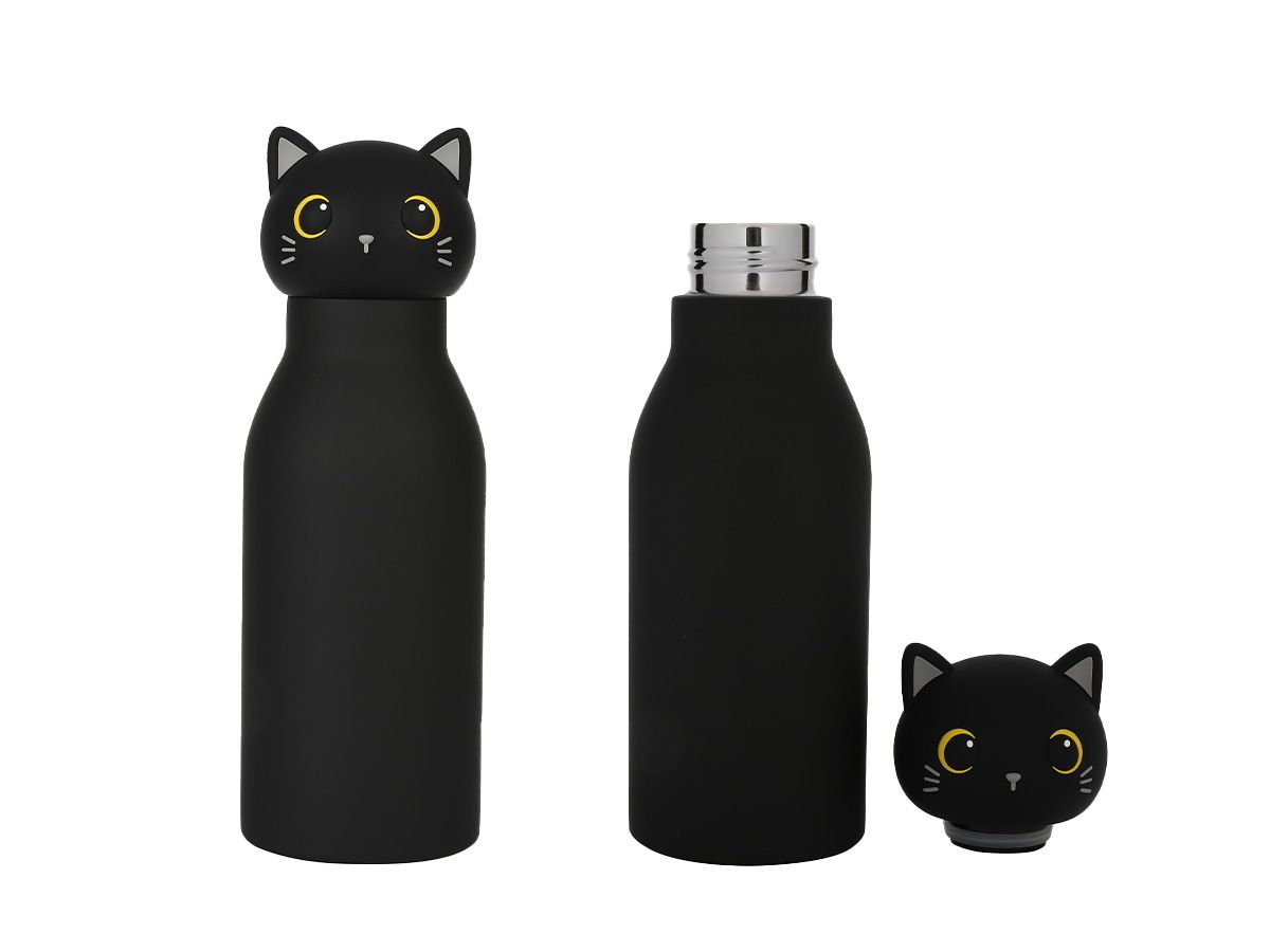 Fun Cap Bottle 420ml Chat noir