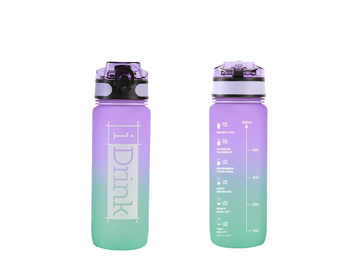 Tritan Motivational Bottle 750ml Violet &amp; Turquoise
