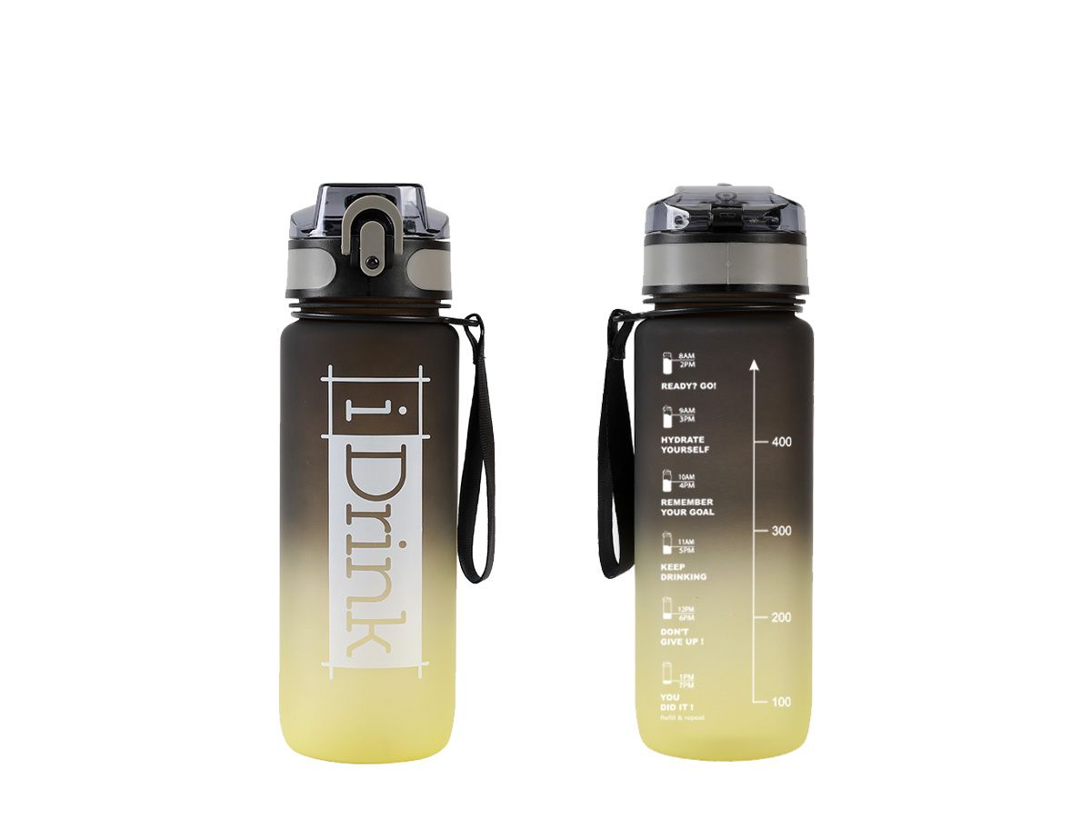 Tritan Motivational Bottle 750ml noir &amp; jaune