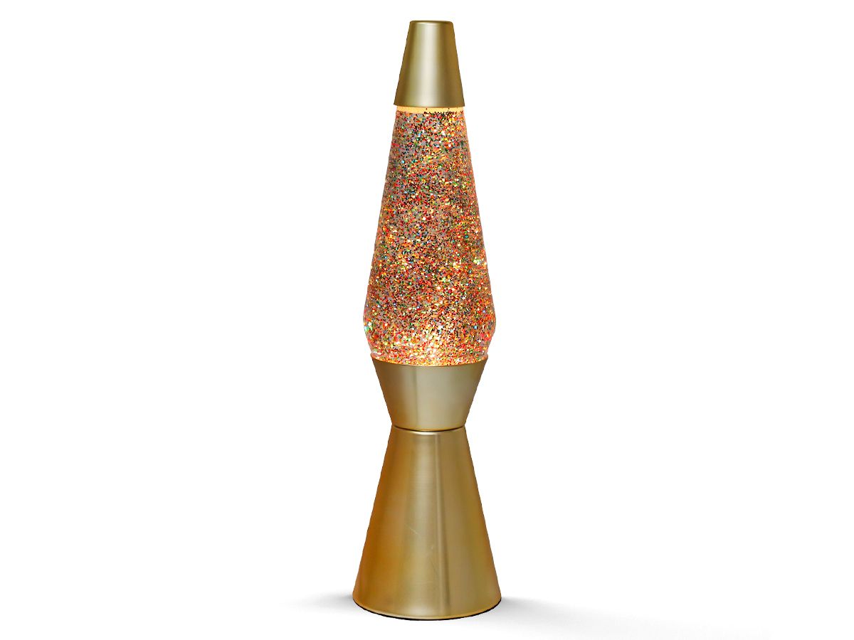 Lampe Lave Gold Glitter 