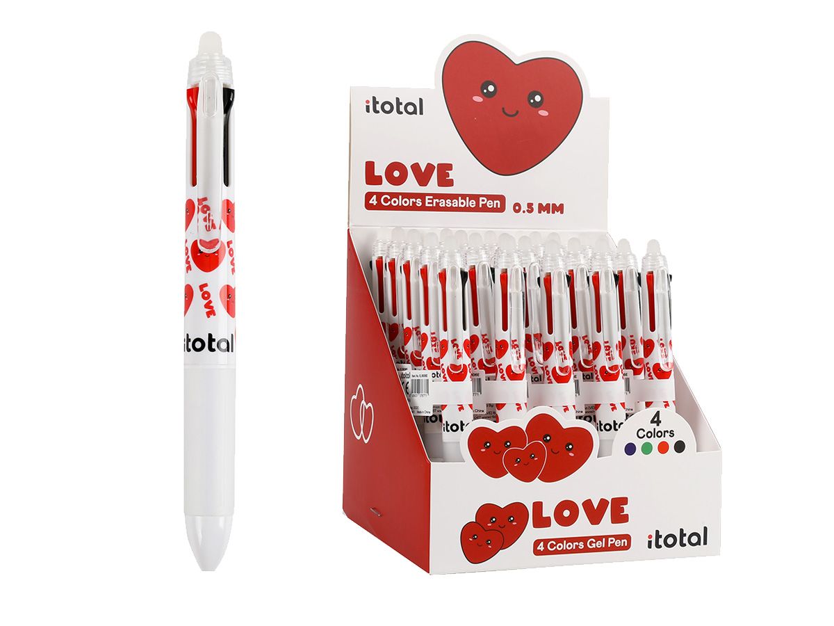 Stylos effaçables 4 en 1 Cœurs