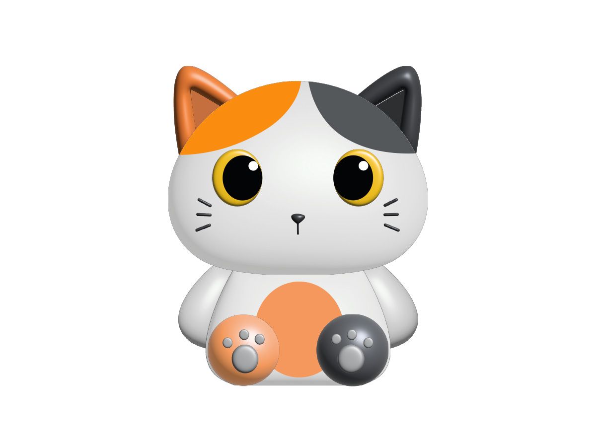 Gomme 3D Géante Chat blanc & orange  