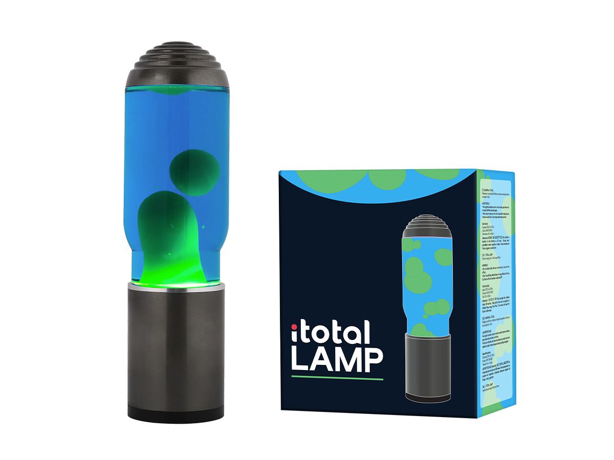 Lampe lave Gris foncé, liquide bleu/cire verte