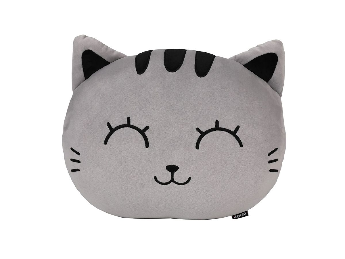 Coussin plat chat Gris