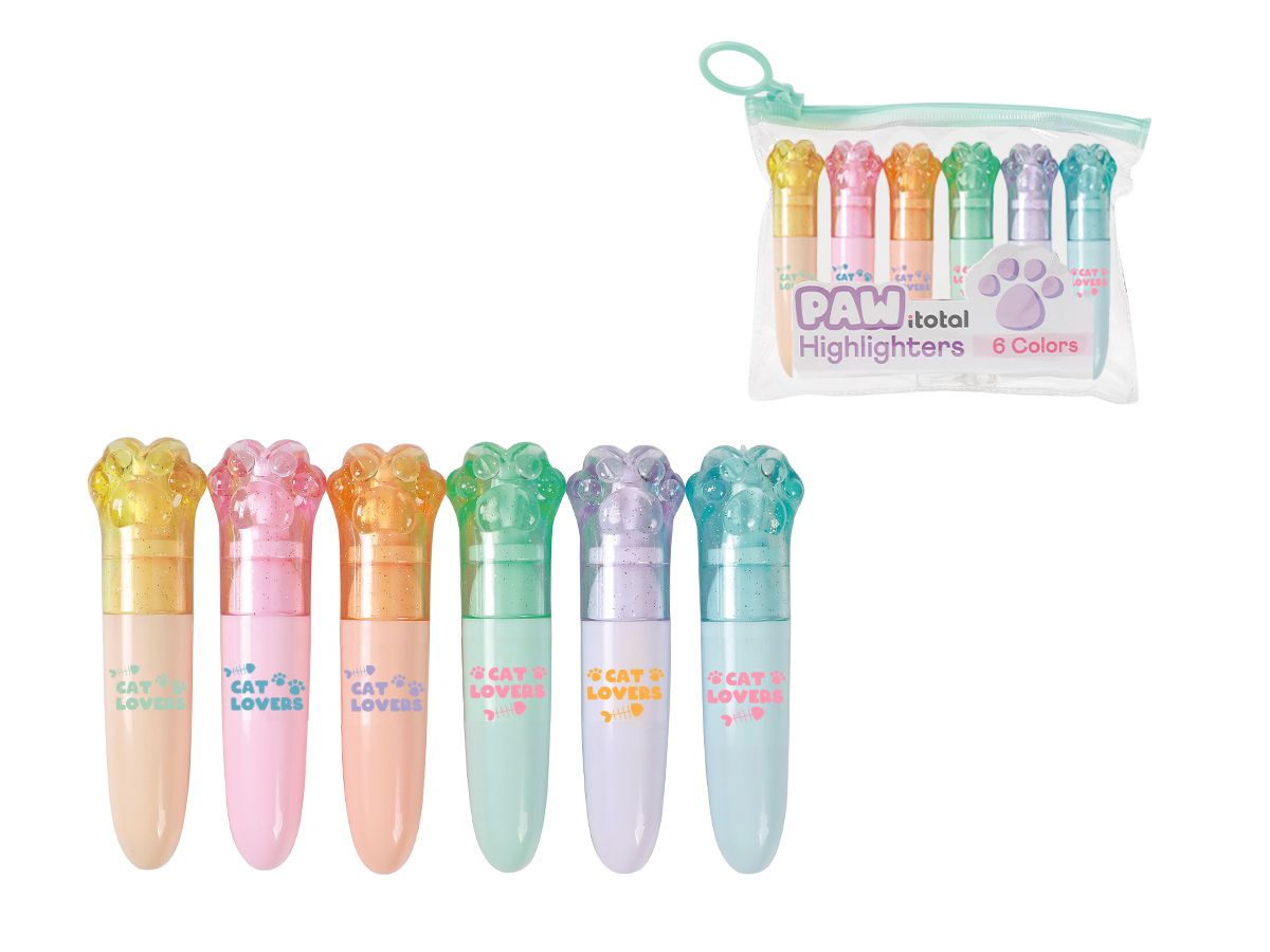 Mini surligneurs Pattes Mini surligneurs Pattes (Etui de 6 pièces)