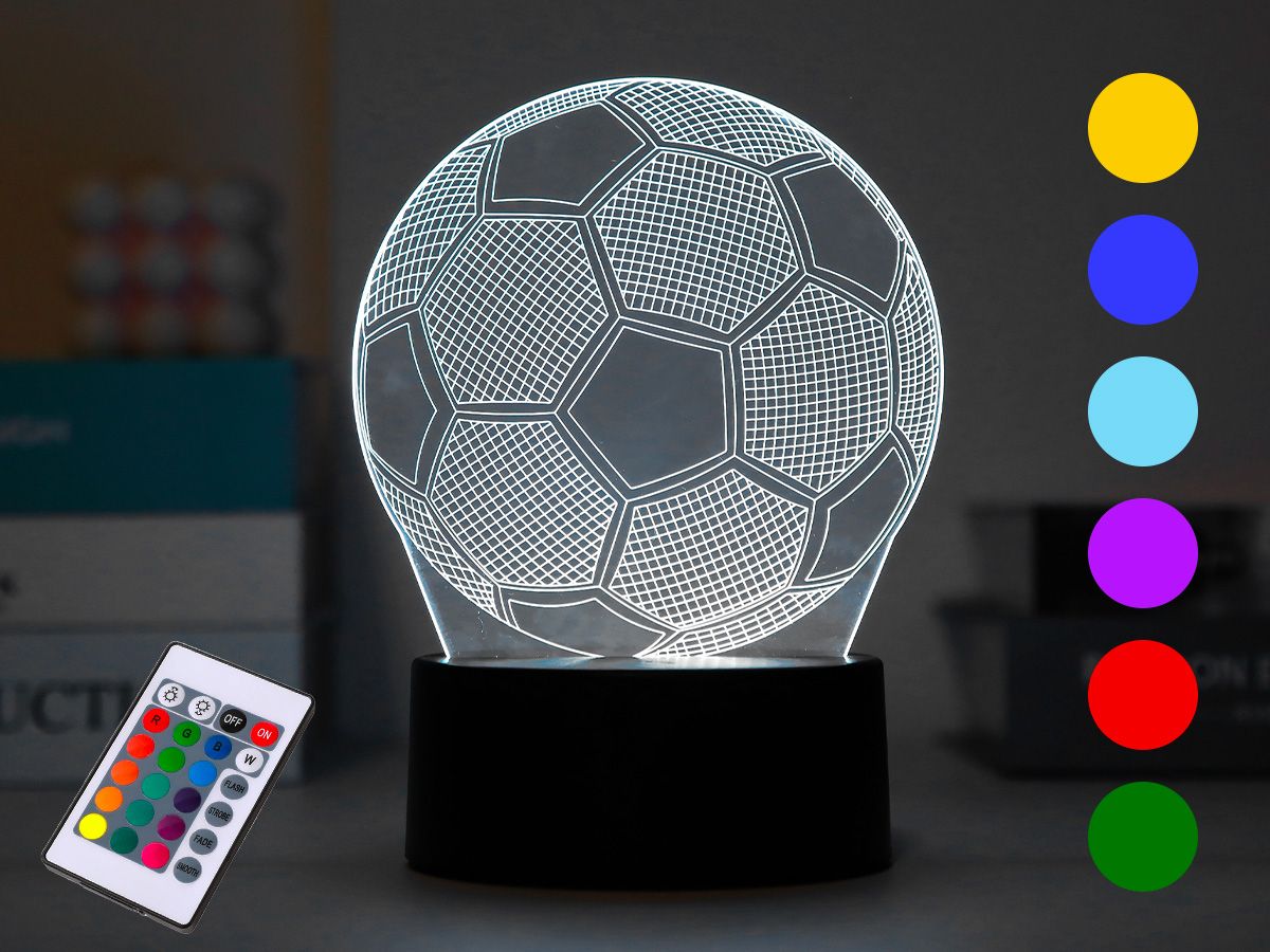 LAMPE Led 3D Lampe avec télécommande Foot