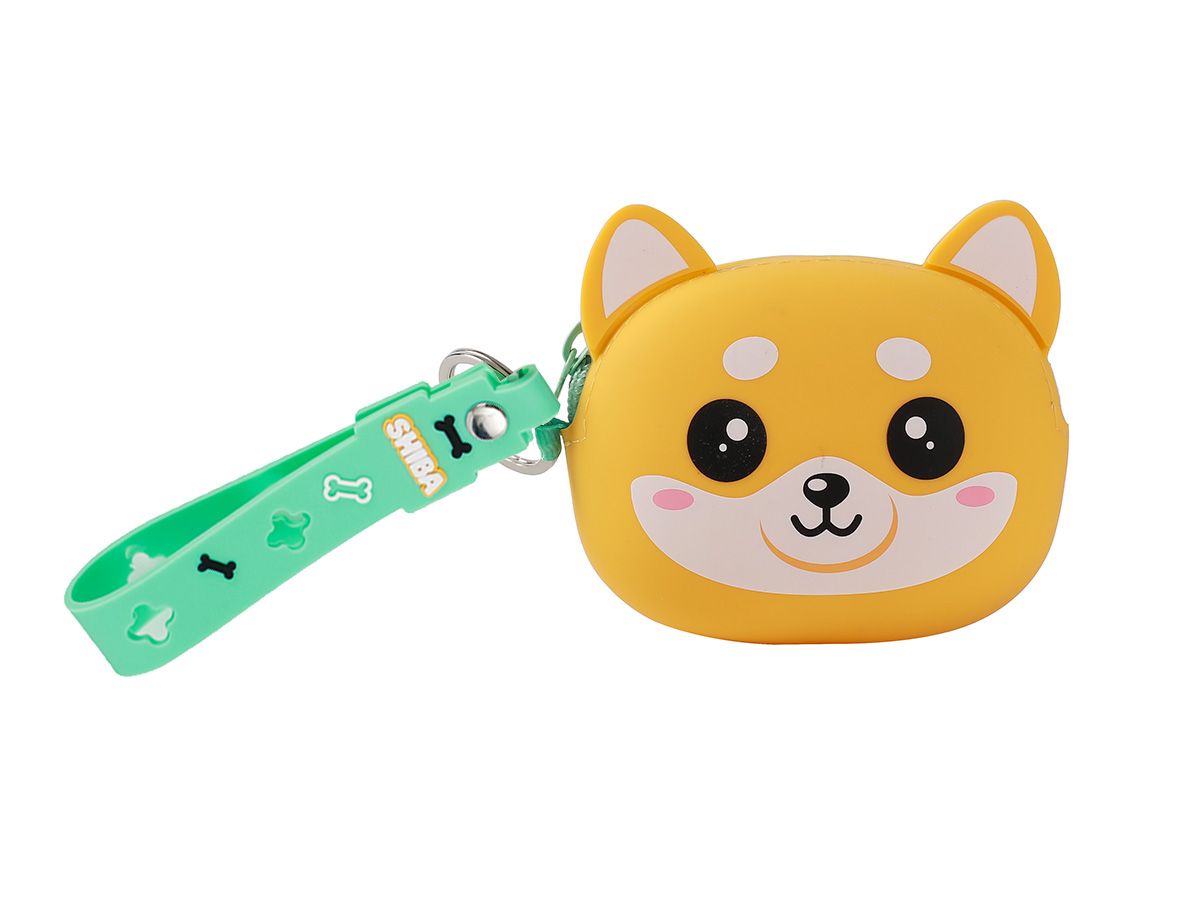 Porte-clés avec porte-monnaie en silicone Shiba 
