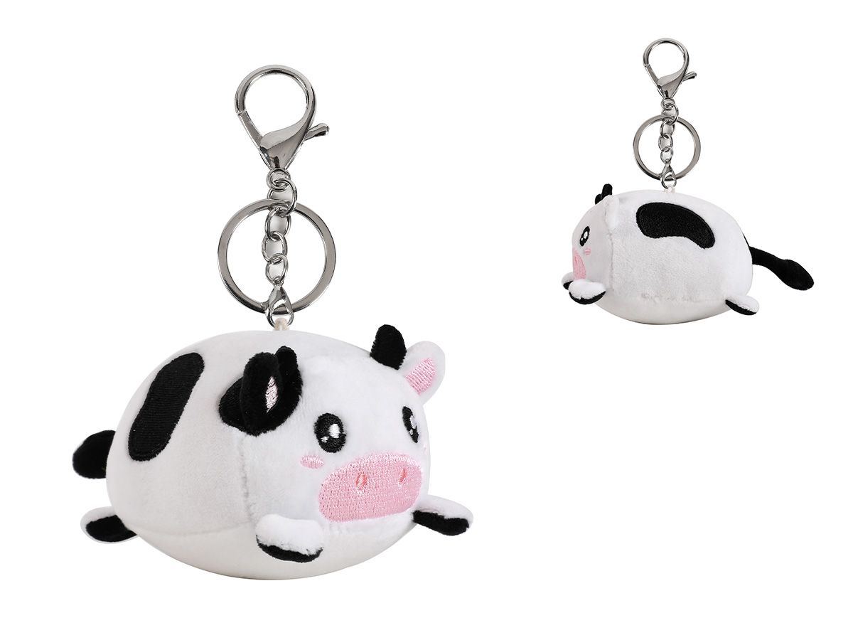 Porte-clés en peluche vache 